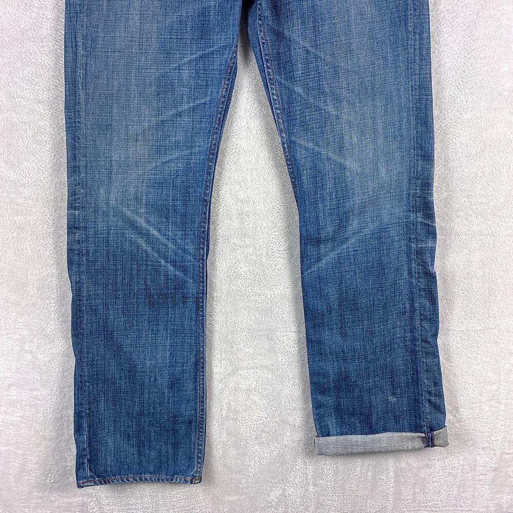 VTG Earnest Sewn Jeans Men 32 Fulton Straight Whiskered Faded Y2K Made in USA - Picture 4 of 13